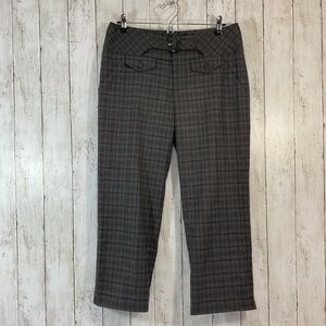 Anthropologie Cartonnier Plaid Buckle Crop Pants 10